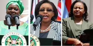 Cabinet nominees; Raychelle Omamo, Phyllis Kandie and Ann waiguru